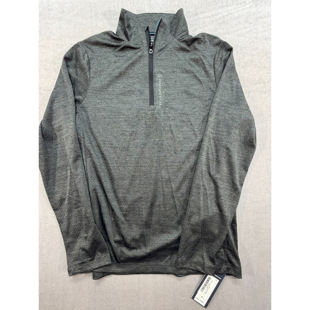 Vineyard Vines On the Go Sankaty Quarter Zip Puloover Gray Size Small